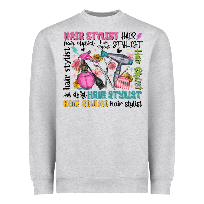 Hair Stylist Typography Heavyweight Sweatshirt by MaliasSmallBusiness | Teevron