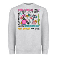 Heather Grey hair stylist typography Heavyweight Sweatshirt - MaliasSmallBusiness