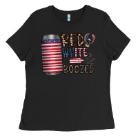 Black red white  boozed Ladies Tee - CowhideDigitalArt