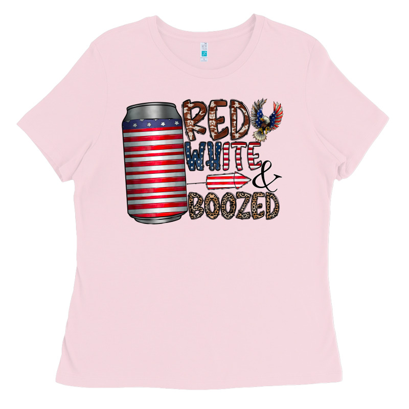 Red White  Boozed Ladies Tee by CowhideDigitalArt | Teevron