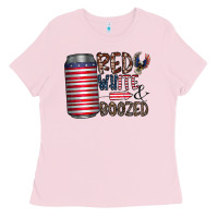Bubblegum Pink red white  boozed Ladies Tee - CowhideDigitalArt