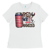 White red white  boozed Ladies Tee - CowhideDigitalArt