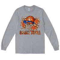 Heather Grey custom name basketball Long Sleeve Tee - MaliasSmallBusiness
