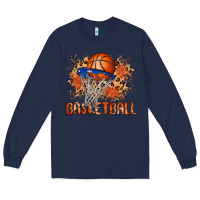 Navy custom name basketball Long Sleeve Tee - MaliasSmallBusiness