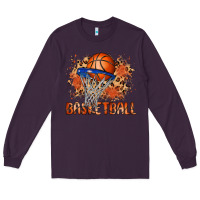Plum custom name basketball Long Sleeve Tee - MaliasSmallBusiness