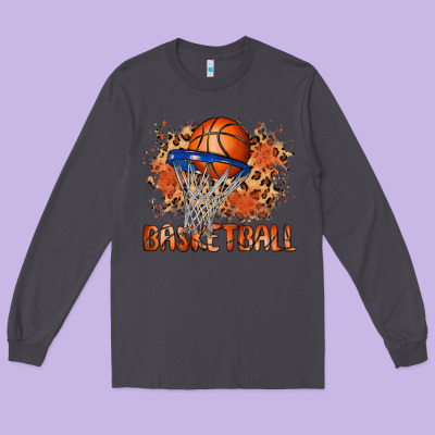 Custom Name Basketball Long Sleeve Tee Designed By Maliassmallbusiness