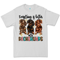 Dove Grey everything is better with dachshunds Premium Tee - JahusDesignShop
