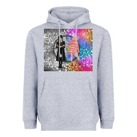 Heather Grey gothic girl and colorful girl best friends Heavyweight Hoodie - TumblerDesignByShophia