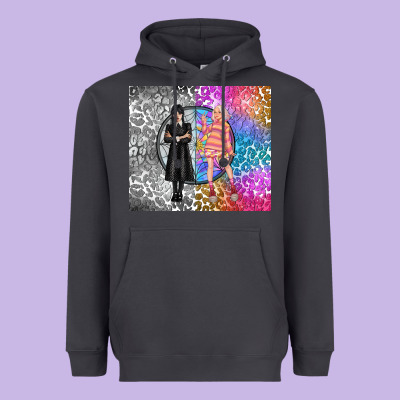 Gothic Girl And Colorful Girl Best Friends Heavyweight Hoodie Designed By Tumblerdesignbyshophia