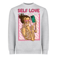 Heather Grey self love is the best love Heavyweight Sweatshirt - MaliasSmallBusiness