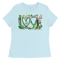 Baby Blue st.patricks love nurse Ladies Tee - RacoonDesign