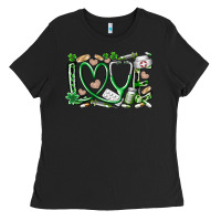 Black st.patricks love nurse Ladies Tee - RacoonDesign