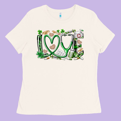 St.patricks Love Nurse Ladies Tee Designed By Racoondesign