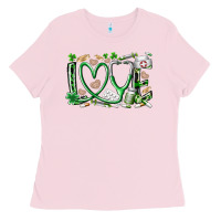 Bubblegum Pink st.patricks love nurse Ladies Tee - RacoonDesign