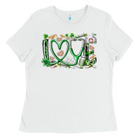 White st.patricks love nurse Ladies Tee - RacoonDesign