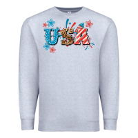 Heather Grey USA 4th of july Premium Sweatshirt - HowdyJamesFarm
