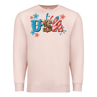 Pale Pink USA 4th of july Premium Sweatshirt - HowdyJamesFarm