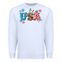 White USA 4th of july Premium Sweatshirt - HowdyJamesFarm