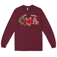 Burgundy valentines day cna Long Sleeve Tee - NancyCooperArtShop