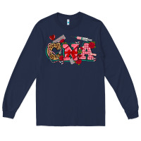 Navy valentines day cna Long Sleeve Tee - NancyCooperArtShop