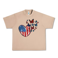 Burro 4th of july american flag heart butterfly Urban Heavy Tee - MaliasSmallBusiness
