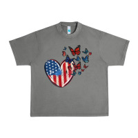 Tornado 4th of july american flag heart butterfly Urban Heavy Tee - MaliasSmallBusiness