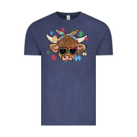 Vintage Denim autism awareness cow Vintage Tee - MaliasSmallBusiness