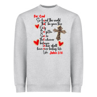 Heather Grey for god so loved the world Heavyweight Sweatshirt - MaliasSmallBusiness