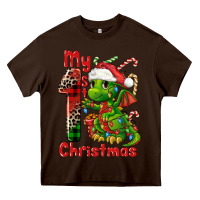 Chocolate Brown my first christmas dragon Heavy Core Tee - FaDigitalArtStudio
