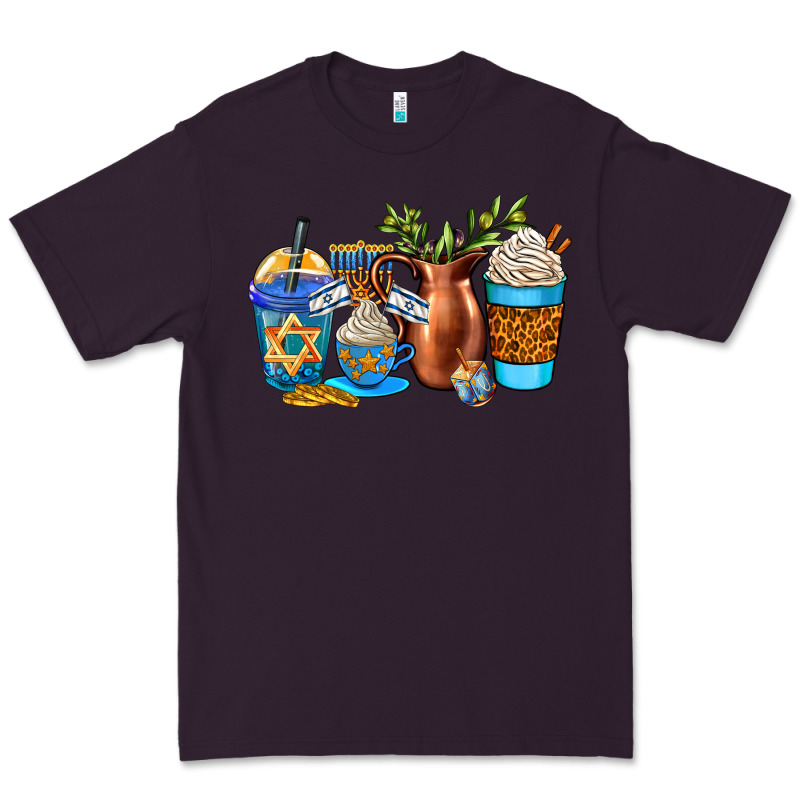 Hannukah Coffee Cups Premium Tee by AdoDesignShop | Teevron