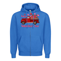 True Royal happy valentine's day truck hearts Zipper Hoodie - RanaPortraitStore