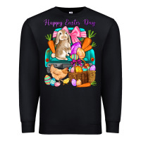 Black Happy Easter Day truck Premium Sweatshirt - HowdyJamesFarm