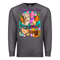 Charcoal Heather Happy Easter Day truck Premium Sweatshirt - HowdyJamesFarm