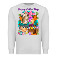 Dove Grey Happy Easter Day truck Premium Sweatshirt - HowdyJamesFarm