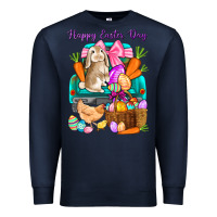 Navy Happy Easter Day truck Premium Sweatshirt - HowdyJamesFarm