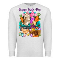 Oatmeal Heather Happy Easter Day truck Premium Sweatshirt - HowdyJamesFarm