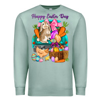 Seafoam Happy Easter Day truck Premium Sweatshirt - HowdyJamesFarm