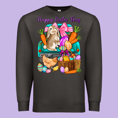Happy Easter Day Truck Premium Sweatshirt Designed By Howdyjamesfarm