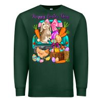 Sports Green Happy Easter Day truck Premium Sweatshirt - HowdyJamesFarm