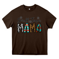 Chocolate Brown small town mama Heavy Core Tee - CowhideDigitalArt