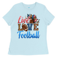 Baby Blue live love american football Ladies Tee - HRA Design Shop