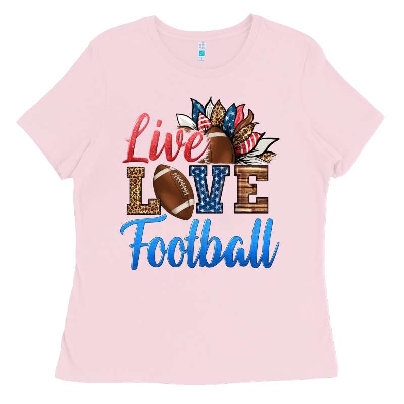 Live Love American Football Ladies Tee by HRA Design Shop | Teevron