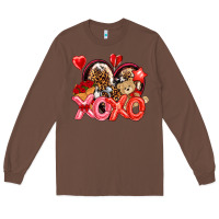 Chestnut xo xo with leopard and cowhide heart Long Sleeve Tee - NancyCooperArtShop