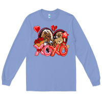 Colony Blue xo xo with leopard and cowhide heart Long Sleeve Tee - NancyCooperArtShop
