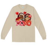 Mushroom xo xo with leopard and cowhide heart Long Sleeve Tee - NancyCooperArtShop