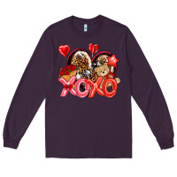 Plum xo xo with leopard and cowhide heart Long Sleeve Tee - NancyCooperArtShop