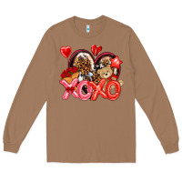 Toasted Coconut xo xo with leopard and cowhide heart Long Sleeve Tee - NancyCooperArtShop
