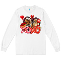 Xo Xo With Leopard And Cowhide Heart Long Sleeve Tee | Teevron
