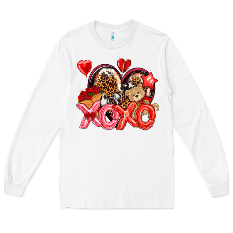 Xo Xo With Leopard And Cowhide Heart Long Sleeve Tee by NancyCooperArtShop | Teevron