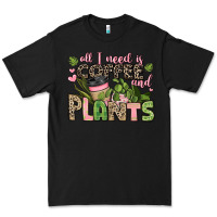 Black all i need is coffee and plants Premium Tee - JahusDesignShop